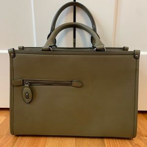 Olive structured tote bag